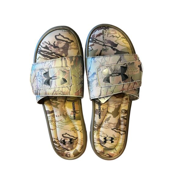 Under Armour men’s 16 ignite ridge reaper brown camouflage slides hunting - Picture 1 of 5